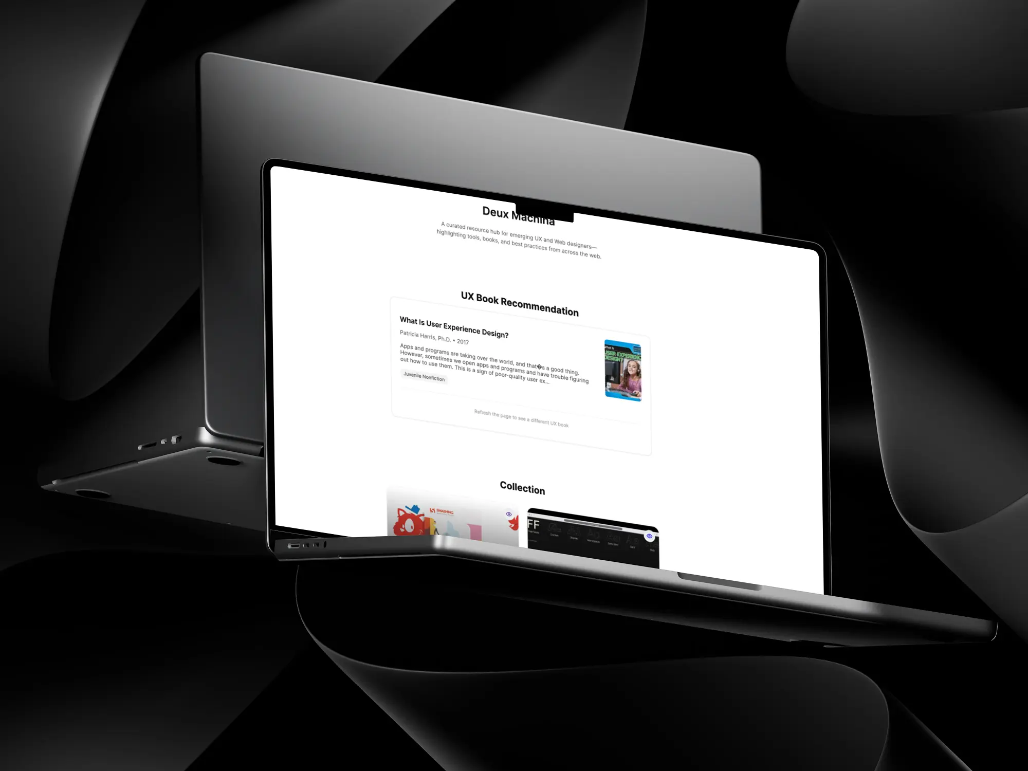 Deux Headless CMS interface shown on a laptop mockup