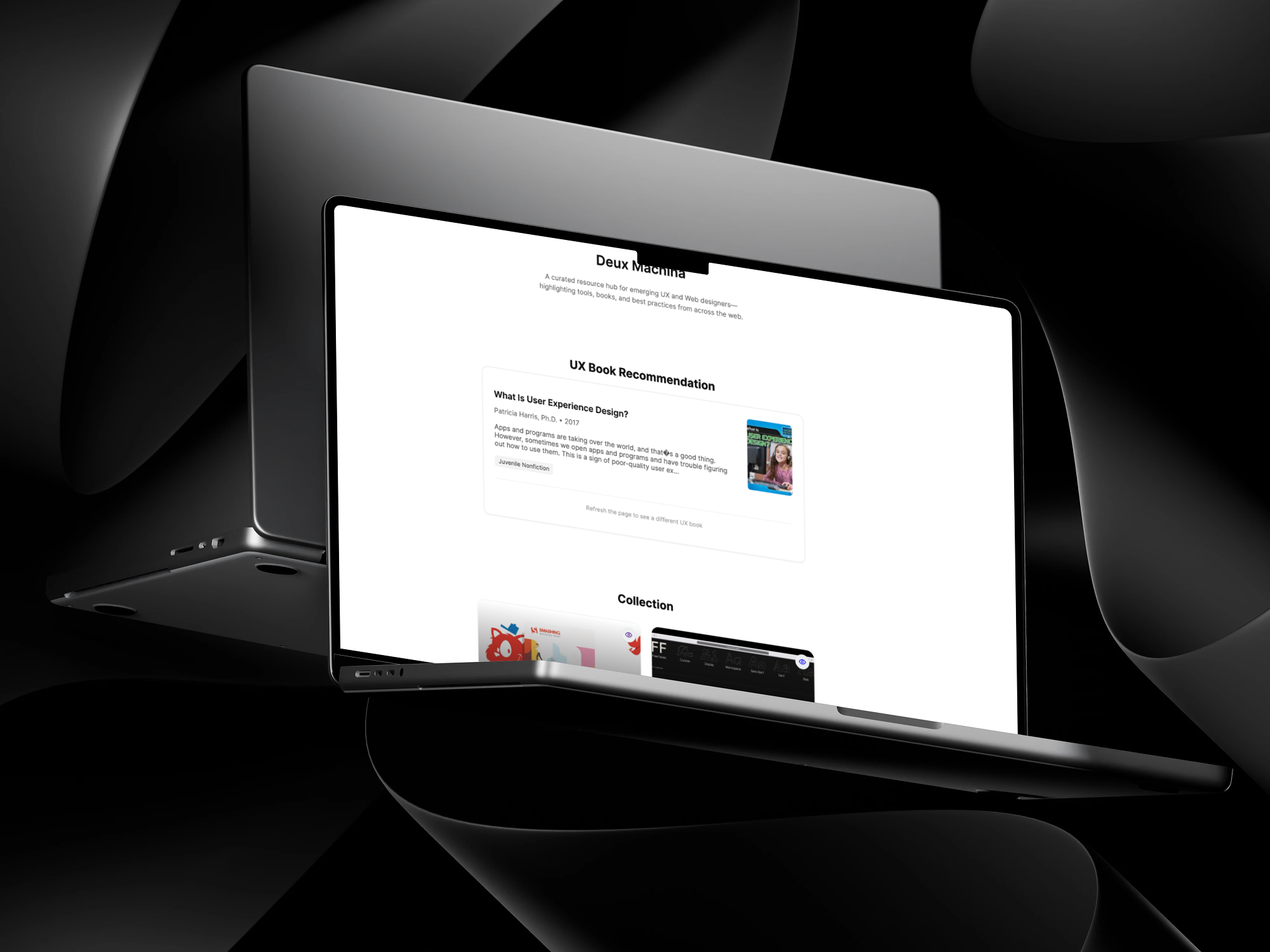 Deux Headless CMS interface shown on a laptop mockup